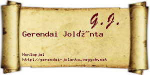 Gerendai Jolánta névjegykártya